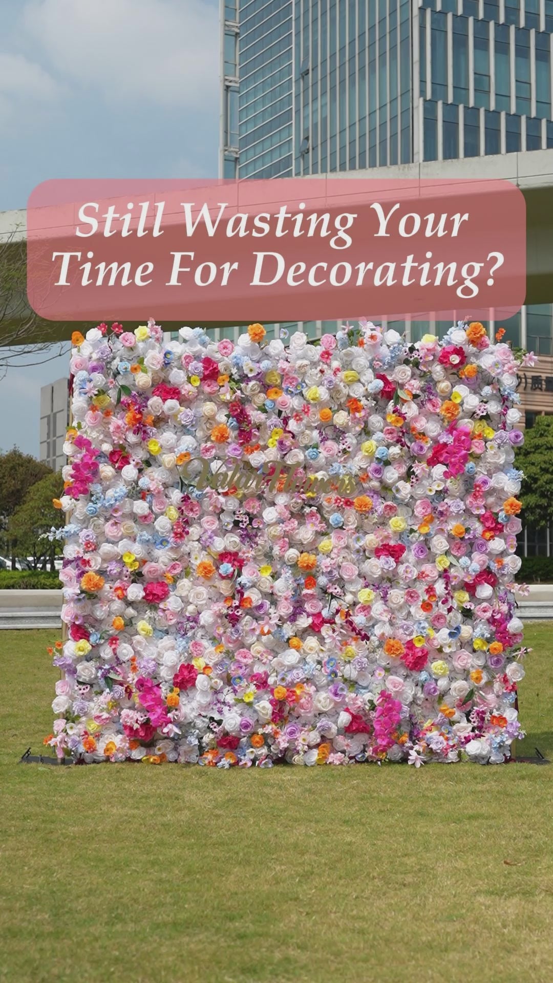 **USA ONLY** - Vibrant and Lush Multicolored Artificial Flower Wall by ValarFlowers - Ideal for Every Celebration -VF-811-2