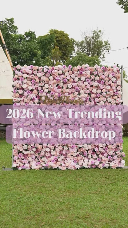 ValarFlowers Sonnenuntergangsromanze: Errötendes Pink, Altrosa & Pfirsich Künstliche Rosen- & Pfingstrosen-Blumenwand – Bezauberndes 3D-Blumen-Statement für romantische Hochzeiten, Brautpartys & luxuriöse Eventdekoration - VF-525