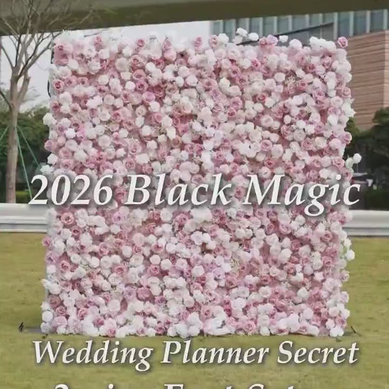 The entire 3 minutes super quick and hassle-free fast installation process of the stunning, delightful and utterly enchanting blush pink-toned artificial flower backdrop: this full blooming, gorgeously crafted floral decor is a true blossoming marvel that can perfectly elevate all kinds of your wedding, party and celebration events.