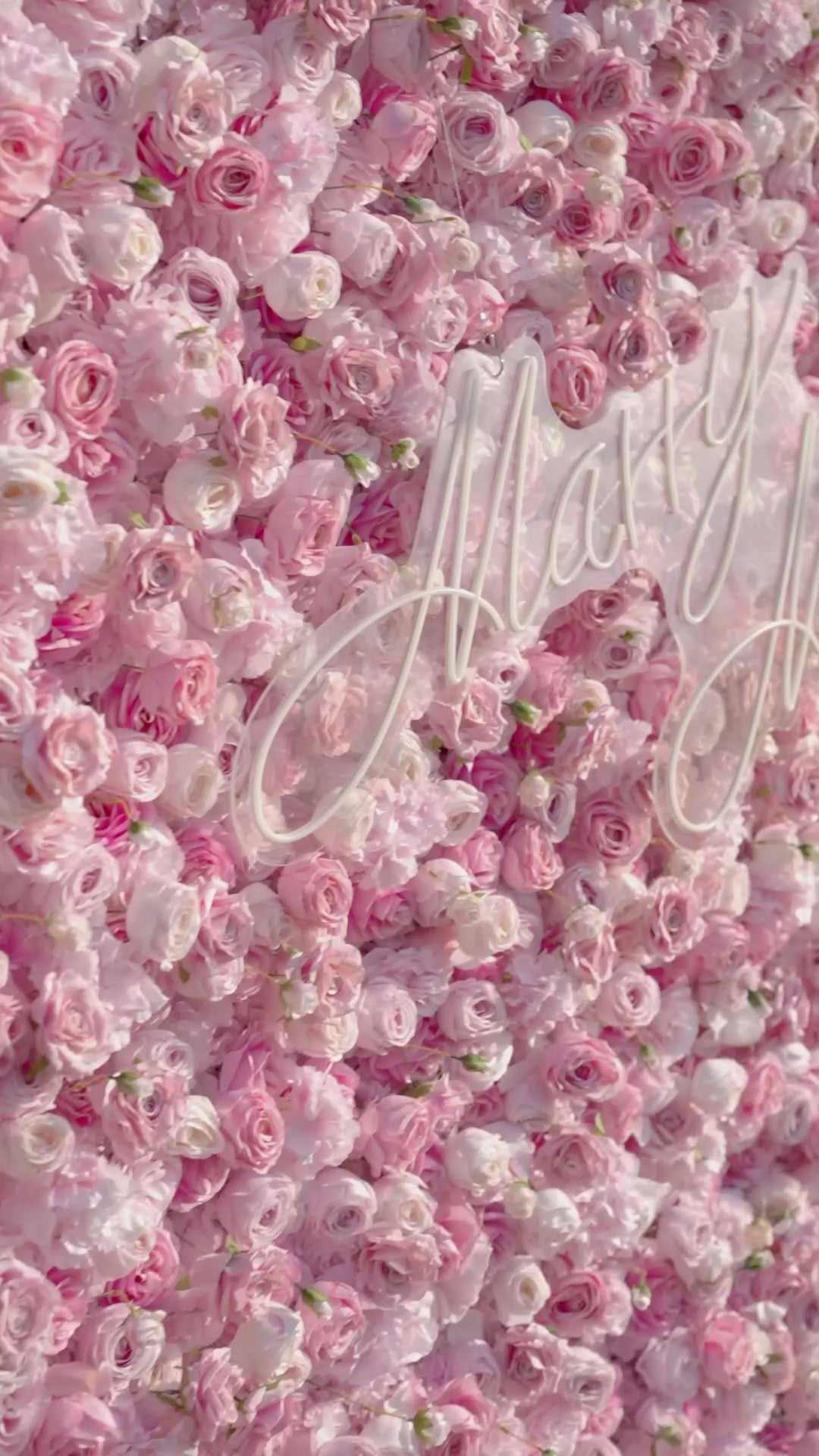 Valar Flowers ロールアップ式造花 ラッシュピンク フローラルウォール