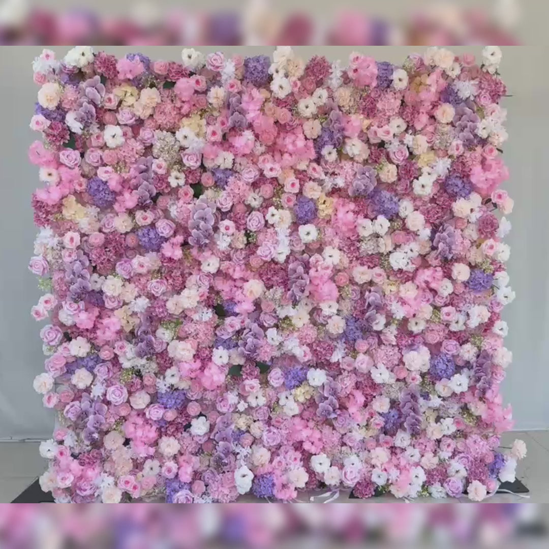 5D Whimsical and Luxurious Pastel - Hued Artificial Flower Backdrop by ValarFlowers: A Floral Fantasy for Your Events-VF-822