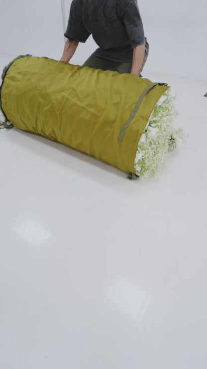 ValarFlowers Artificial Floral Wall Backdrop: Serene Meadows Artificial Floral Wall Backdrop: White Rose &amp; Baby&