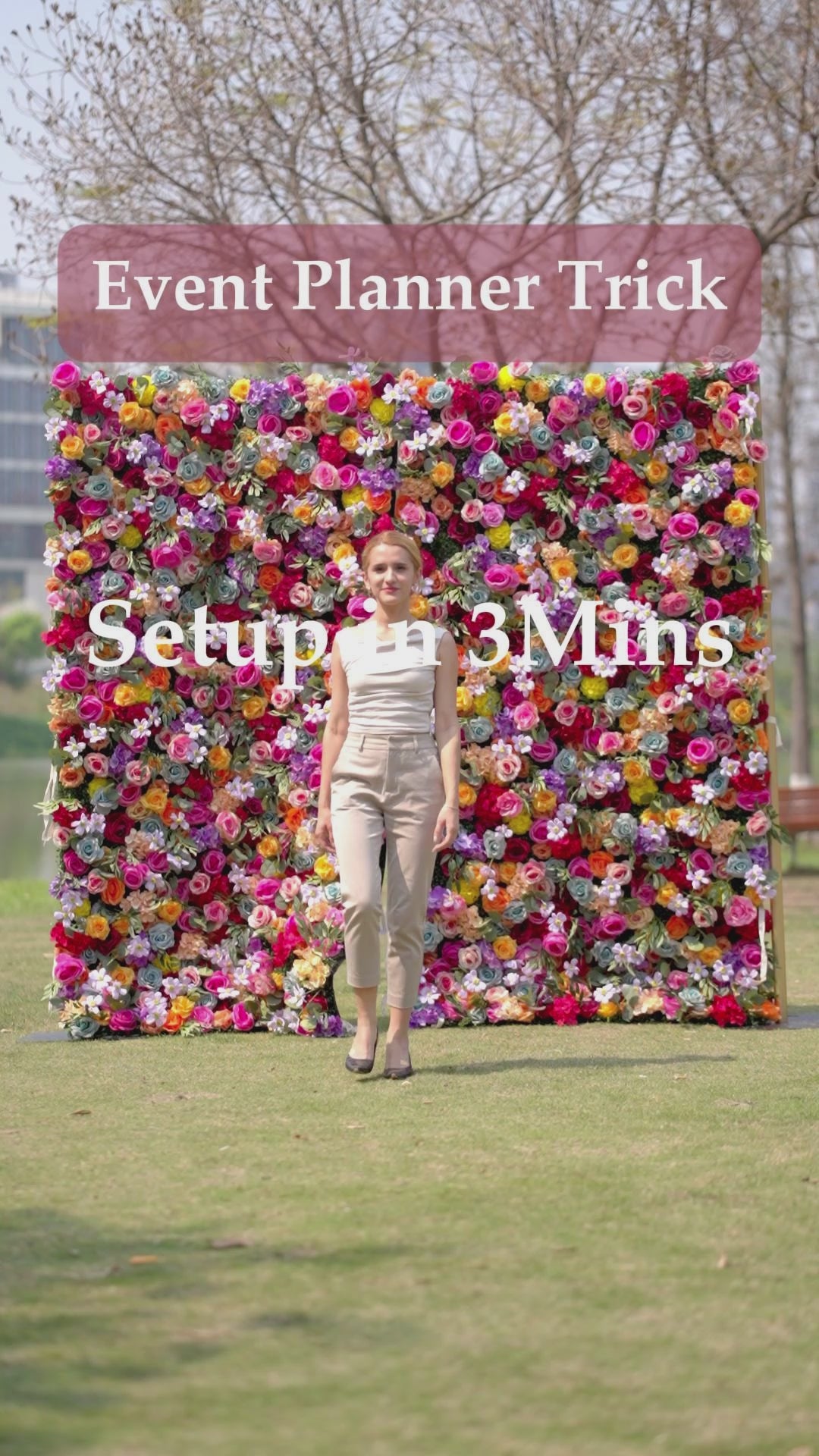 ValarFlowersの鮮やかで美しいマルチカラーの造花バックドロップ:イベントを彩る万華鏡のような美しさ - VF-816