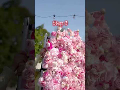 Valar Flowers Mur de fleurs artificiel rose luxuriant enroulable VF-501