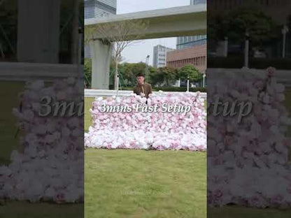 Delightful and Enchanting Blush Pink - Toned Artificial Flower Backdrop by ValarFlowers: A Blossoming Marvel for Your Events-VF-535